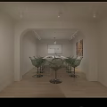 Modern Clothing Store Interior With Hanging Clothes Armchair Round Table And Decorative Painting