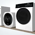 Modern White Washing Machines With Black Door And Sleek Design For Home Use