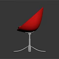 Playground Equipment Red Round Chair With Comfortable Cushion And Sturdy Metal Base