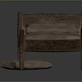 Rustic Wooden Bed Frame With Simple Design Mattress And Single Pillow