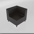Unique Shape Black Sofa With Modern Square Structure And Sleek Surface Design