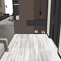 Modern Entryway Hallway Interior Design With Wooden Cabinet Drawers Shoes And Lighting