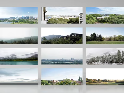 Well Designed Public Facilities in Urban Areas with Green Spaces Buildings and Lakes 3d model