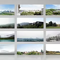 Well Designed Public Facilities in Urban Areas with Green Spaces Buildings and Lakes