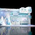 Ice Snow Themed Photo Check in Spot With Snowflakes Ice Mountains And Bench