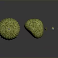 Small Blue Characters Interacting With Green Plant Like Creatures And Parachute Structures