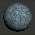Blue Sphere with Detailed Textured Surface on Smooth Gray Background and Subtle Reflection 3d model