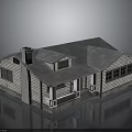 Traditional Wooden House Exterior With Gray Roof Chimney Front Porch And Windows