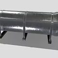 Heavy Duty Industrial Metal Pipe Shiny Surface Cylindrical Design With Sturdy Support Stands
