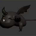 Fantasy Monster Character Design With Horns Wings Spikes And Claws 3D Render