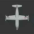 White Airplane Model With Four Propellers Shiny Body And Reflective Surface