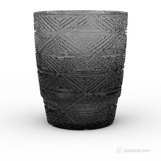 Modern Black Locker With Intricate Geometric Texture Design For Interior Storage Use 3d model