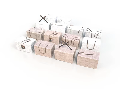 Handcrafted Carved Cubes With Intricate Lines And Light Brown White Patterns 3d model