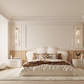 French Bedroom Cream Home Bedroom 3d model