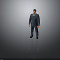 Uniformed Man Standing In Gray Background With Formal Attire And Badges