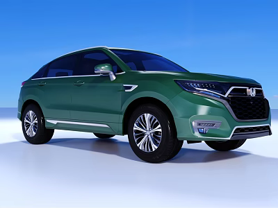 Modern Green Honda SUV With Sleek Body Design Front Grille And Wheels 3d model