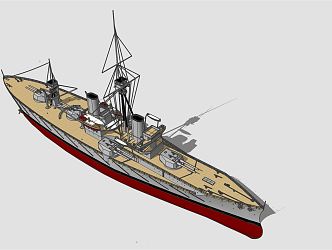 modern warship 3d model