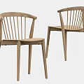 Light Wood Dining Chairs With Slatted Back And Minimalist Design Style
