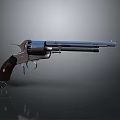 Detailed Classic Revolver With Wooden Grip Metal Body Vintage Design And Reflection On Dark Background