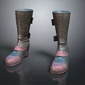 Classic Leather High Top Boots With Pink Red Sole And Adjustable Straps
