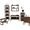 Wooden Shelving Units Storage Design With Various Height Shelves And Towels Toiletries