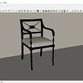 Stylish Black Frame Armchair With Beige Cushion And Cross Back Design