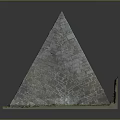 Ancient Pyramid Structure With Stone Bricks Red Door And Green Grass Exterior