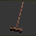Handcrafted Wooden Broom With Long Handle And Natural Bristles Design