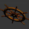 Classic Wooden Ship Wheel Essential For Traditional Water Vessels Navigation