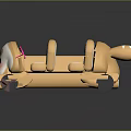 Children's Corgi Shaped Toy Car With Smiling Face And Light Brown Seats