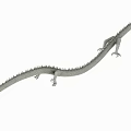 Flying Dragon With Gray Slender Body And Sharp Spikes In Flight 3d model