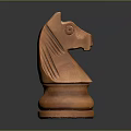 Wooden Chess Knight Piece With Polished Surface And Detailed Carving On Dark Background