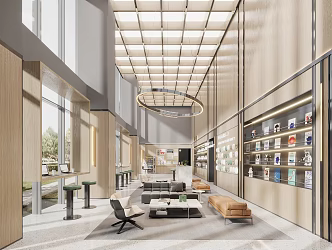 Modern Hall Lobby 3d model