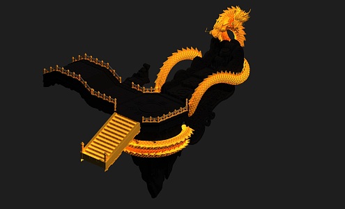 Mythical Dragon Scene Flying Dragon in the Sky 3d model