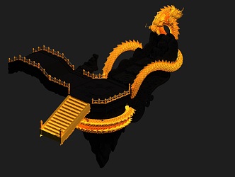 Mythical Dragon Scene Flying Dragon in the Sky 3d model