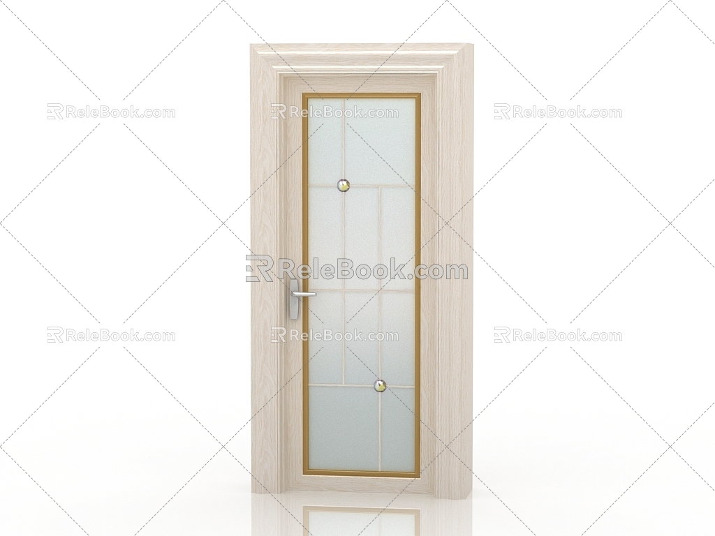 Jianou solid wood door interior door door 3d model