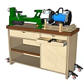 lathe grinder table woodworking chisel 3d model