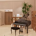 Fun Entertainment Room Interior Featuring Slide Piano Sofa Toys And Green Plants