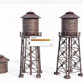 Industrial Equipment Water Towers with Various Sizes Metal Framework and Wooden Design