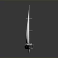 Luxury Sailing Yacht Model With White Sails And Glossy Hull Design