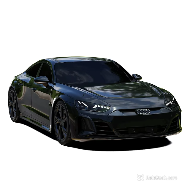 Black Audi Sports Car With Sleek Design LED Headlights Aerodynamic Body and Alloy Wheels 3d model 