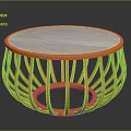 Modern Round Coffee Table With White Marble Top And Gold Radial Curved Base Design