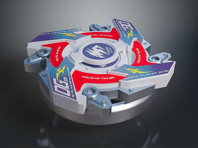 Beyblade Metal Fusion Dragon Spinning Top With Colorful Design And Metal Parts 3d model