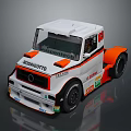 White And Orange RODRIGOTTO Racing Truck With TecnoSport Sponsor Logos