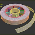 White Adhesive Tape Roll With Inner Radial Structure For Industrial Applications 3d model