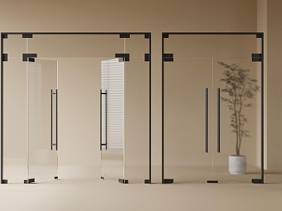 Glass door partition 3d model