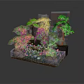 Decorative Miniature Landscape With Rockery Flowing Water Green Plants And Ornaments