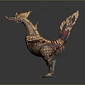 Game and Movie Character Golden Red Dragon With Detailed Scales And Wings