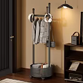 Stylish Entryway Clothing Rack With Hanging Clothes Hats And Storage Basket
