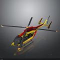 Red And Yellow Helicopter Model with Aerospace Inspired Design for Space Exploration 3d model